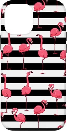 Vista 12 de Funda de regalo para iPhone 13 Flamingo Negro Blanco Rayas Cool Animal Bird Lover