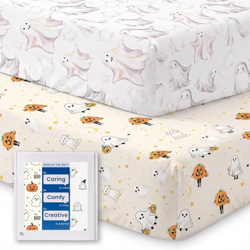 Vista 86 de Sábanas suaves para cuna de niño de alta calidad, sábana bajera para cuna ultra transpirable, sábanas súper elásticas de 28 x 52 x 9 pulgadas