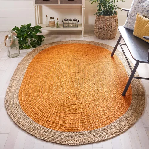 Vista 42 de SAFAVIEH Natural Fiber Collection - Alfombra ovalada, 2 pies 6 pulgadas x 4 pies, ovalada, azul aguamarina y marrón natural, yute hecho a mano