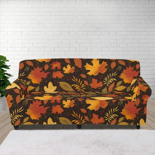Vista 20 de Horeset Funda elástica para silla con diseño de flores hippie otoñales, funda para sofá, lavable, protección de muebles con espuma antideslizante