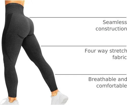 Vista 53 de HIGORUN - Leggings sin costuras para mujer, moldeadores, con diseño gráfico de sonrisas, de cintura alta, para el gimnasio, yoga o hacer ejercicio