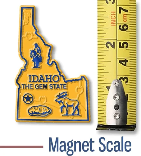 Vista 2 de Imán con diseño de mapa de estado, Idaho