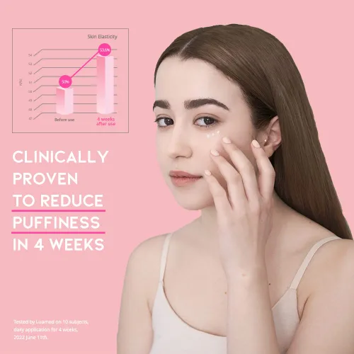 Vista 4 de Suero de crema de ojos con cafeína para ojeras, hinchazón y bolsas en los ojos, tratamiento reafirmante para hombres y mujeres con colágeno