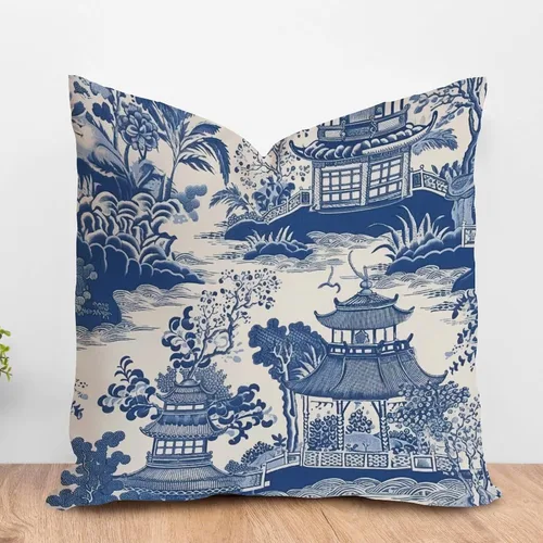 Vista 20 de ArogGeld Fundas de almohada de antílope blanco y flor azul de granja de acuarela animal azul ciervos blancos de lino blanco funda de almohada