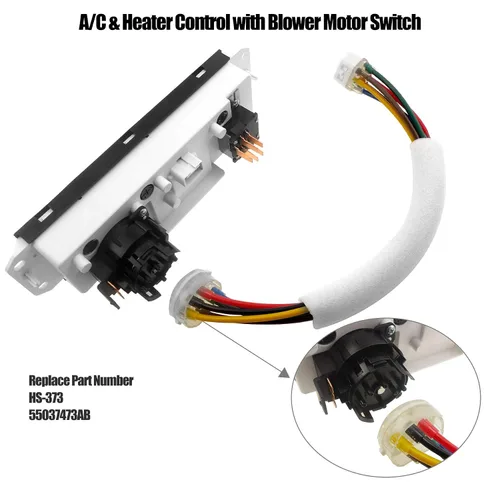 Vista 5 de Panel de control climático HVAC para Jeep Wrangler TJ 1999-2004 Interruptor de control del selector de calentador, panel de calentador climático