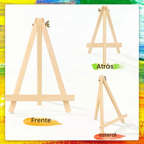 Vista 4 de AROIC Caballete de 9 pulgadas para pintar, paquete de 6 caballetes de madera para letreros, caballetes de mesa para pintar lienzos, caballete