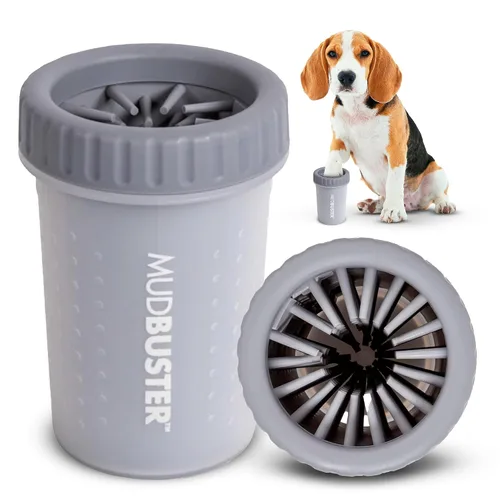 Vista 9 de Dexas MudBuster Limpiador portátil de patas para perros, grande, color blanco brillante, edición especial, suministros y accesorios de primera