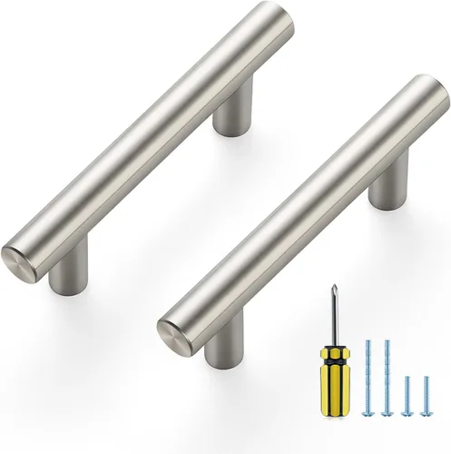 Vista 15 de Ravinte Brushed Nickel Cabinet Handles,Round T Pulls,10 Inch,30 Pack Níquel cepillado