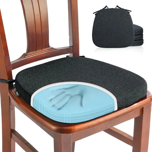 Vista 21 de SINOSSO 1 paquete de cojines de espuma viscoelástica para silla de comedor, tela tejida amigable de 16 pulgadas en forma de U, cómoda almohadilla