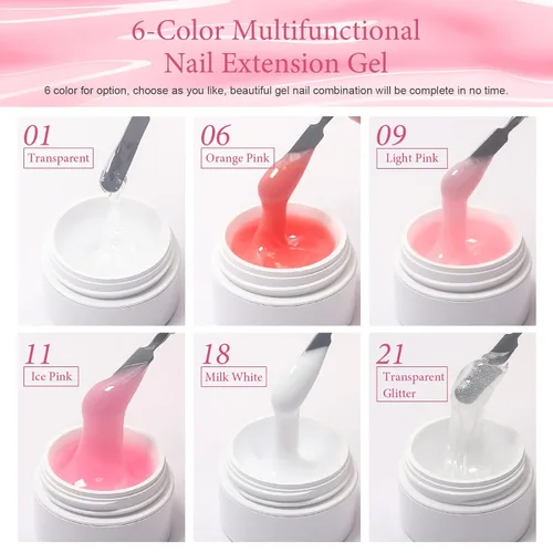 Vista 4 de X&D Kit de uñas de poligel natural transparente Poly Gel Kit de secado rápido extensión de uñas de equilibrio constructor de uñas gel 08