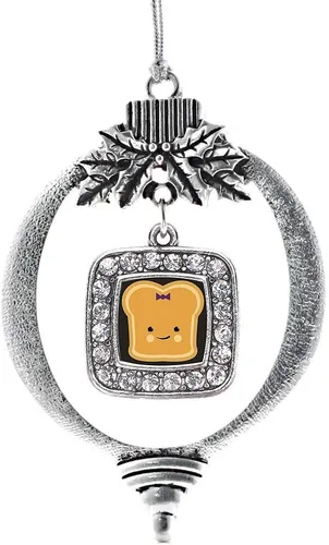 Vista 152 de Inspired Silver - Bon Voyage Cruise Ship Charm Ornamento – Adornos navideños cuadrados de plata con joyas de circonita cúbica