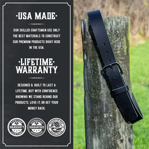 Vista 4 de Cinturón de cuero Journeyman Fabricado en Estados Unidos Cinturón de cuero para hombre