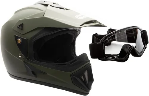 Vista 7 de MMG Casco todoterreno para motocicleta para adultos, DOT – MX ATV Dirt Bike Motocross UTV – con gafas Negro mate