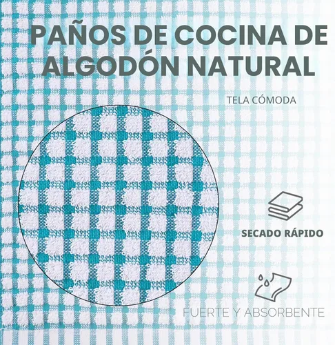 Vista 5 de Oeleky Paños de cocina para lavar platos, paños de cocina Verde azulado
