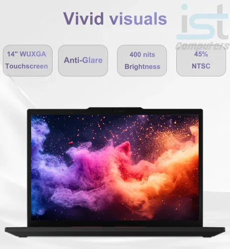 Vista 4 de Lenovo ThinkPad T14 Gen 6 Laptop de PC de IA para negocios (14" FHD+ pantalla táctil, Intel 12-Core Ultra 5 225U (> Ultra 7 155U), 16GB DDR5, 512GB