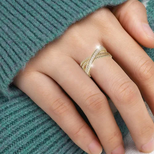 Vista 3 de Anillo de cóctel - EternityRings para mujer, anillo de boda de diamante, anillos de compromiso, regalos de cumpleaños de Navidad