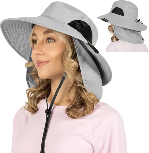 Vista 16 de SUN CUBE Sombrero de ala ancha para hombres y mujeres, sombreros de pesca, protección solar UV, sombrero de pescador, sombrero de pescador