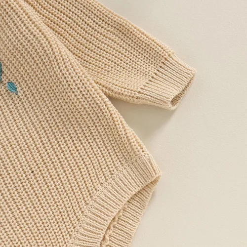 Vista 4 de Mameluco de punto unisex para bebé niña y niño, mameluco de gran tamaño, lindo traje de primer cumpleaños, ropa de otoño e invierno