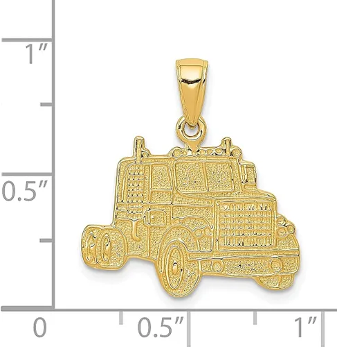 Vista 4 de Collar con colgante de cabina de camión de oro amarillo de 14 quilates para viajes transporte de joyería fina para mujeres regalos para ella