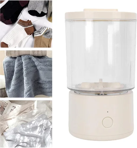 Vista 6 de Mini lavadora portátil, lavadora de ropa interior recargable de 1.6L, limpia profundamente ropa de bebé, calcetines, lavadora pequeña