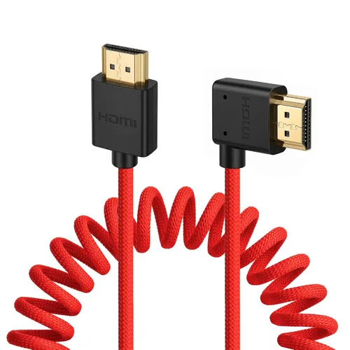 Vista 19 de 8K HDMI a abajo HDMI de alta velocidad negro en espiral trenzado cable para Sony A7S3 FX3 FX9 Canon C70 Z CAM E2 cámara Atomos Ninja V Shinobi Cable