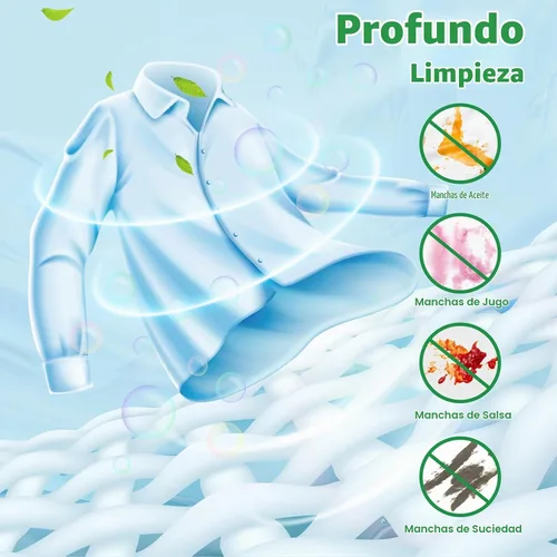 Vista 2 de Hoja de detergente para ropa, tiras de lavado ecológicas e hipoalergénicas Ingredientes naturales, ultraconcentrados, listos para viajar, sin