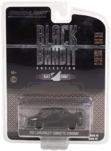 Vista 2 de ModelToyCars 2021 Chevy Corvette C8 Stingray Convertible, Negro - Greenlight 28090D/48-1/64 Escala Diecast Car