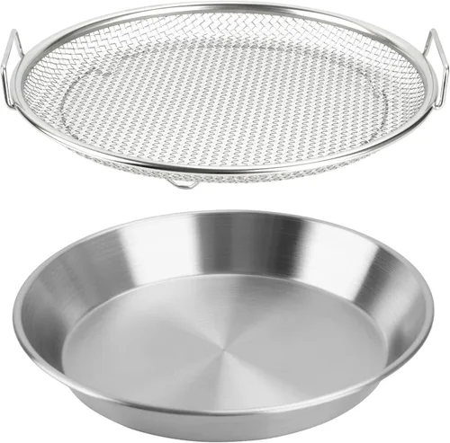 Vista 9 de Bandeja de filtro de aceite, coladores de canasta de drenaje de malla de acero inoxidable, accesorios para freidora de aire para drenar alimentos