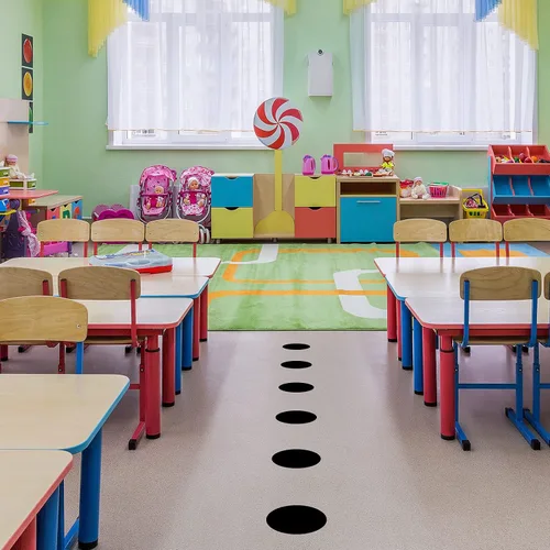 Vista 6 de Calcomanías de vinilo de 6 pulgadas para el aula, IKAYAS puntos autoadhesivos negros, 36 unidades, marcadores de calcomanías extraíbles