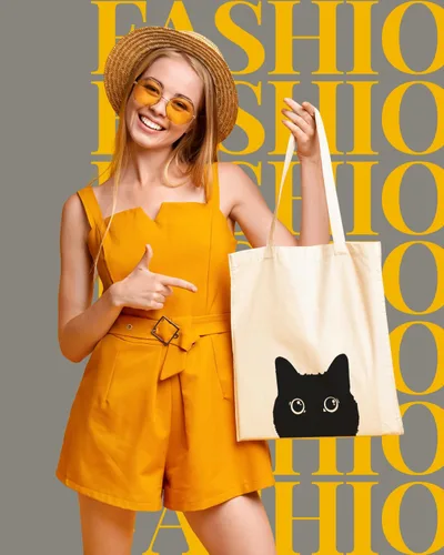 Vista 3 de AUSVKAI Bolsa de lona estética para mujer, lindas bolsas de algodón reutilizables de tela para ir de compras, playa, regalos de moda