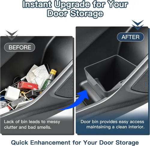 Vista 4 de Ruiya Bote de basura para puerta compatible con Ford Explorer 2020-2026, todos los bordes, bolsillo para puerta lateral del conductor y pasajero