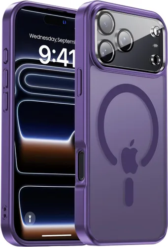 Vista 44 de Funda magnética para iPhone Air con protector de lente de cámara, protección grado militar de 10 pies, compatible con funda MagSafe Slim para iPhone
