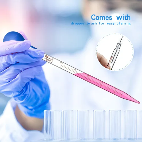 Vista 6 de Pipetas de vidrio con cuentagotas de 0.3 fl oz, pipeta de laboratorio graduada, pipeta líquida (4)