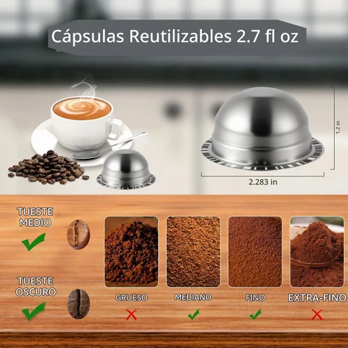 Vista 4 de Cápsulas reutilizables compatibles con Nespresso Vertuo Plus/Next/POP