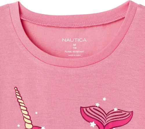 Vista 4 de Nautica Conjunto de pantalones de pijama y camisa de dormir para niñas Conjunto de ropa de dormir de 2 piezas superior e inferior para niñas