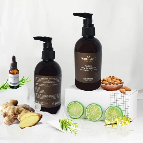 Vista 2 de PURELAND Beauty Restore Daily - Acondicionador 100% natural, sin sulfato, 8.5 onzas