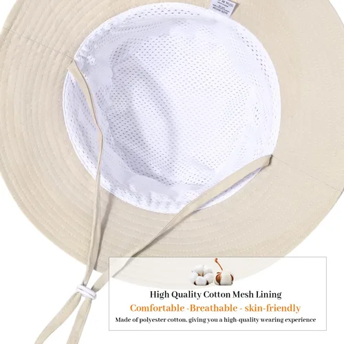 Vista 3 de Sombrero de sol de ala ancha para mujer, sombrero plegable de verano con protección UV para mujeres y niñas Blanco