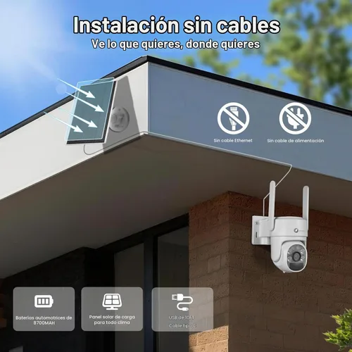 Vista 3 de xmartO Sistema de cámara de seguridad PTZ AI sin cables, kit de 4 cámaras
