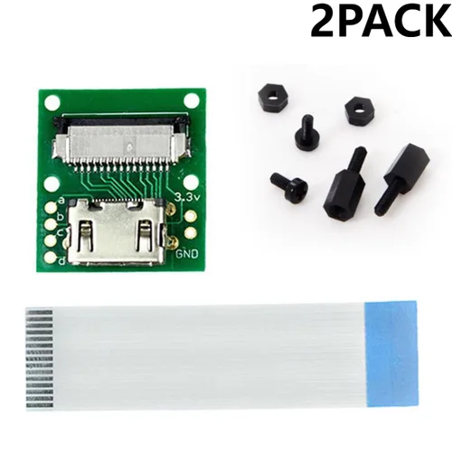 Vista 2 de chenyang Paquete de 2 adaptadores de expansión de módulo de cámara HDMI a CSI Raspberry PI con cable flexible de cinta plana de 2.0 in
