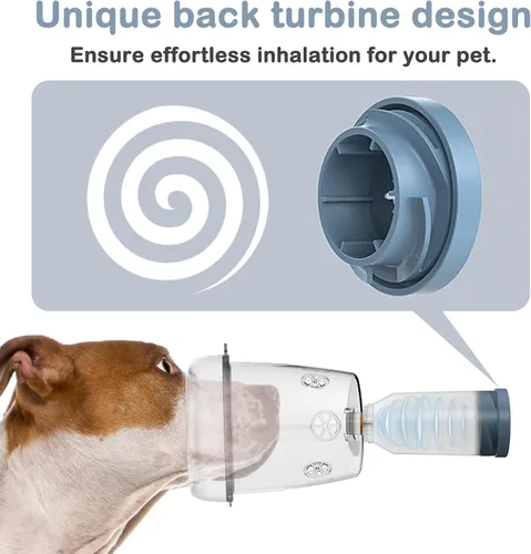 Vista 7 de Espaciador inhalador para perros grandes, cámara de aerosol para mascotas con máscara de silicona para perros grandes, para primeros auxilios