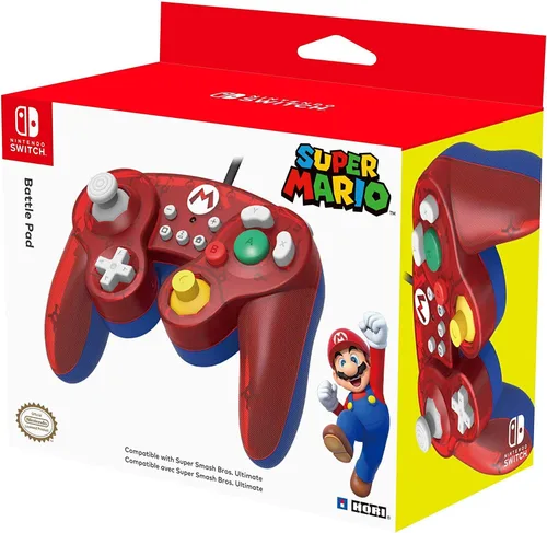 Vista 4 de HORI Nintendo Switch Battle Pad (Mario) GameCube Style Controller - Nintendo Switch