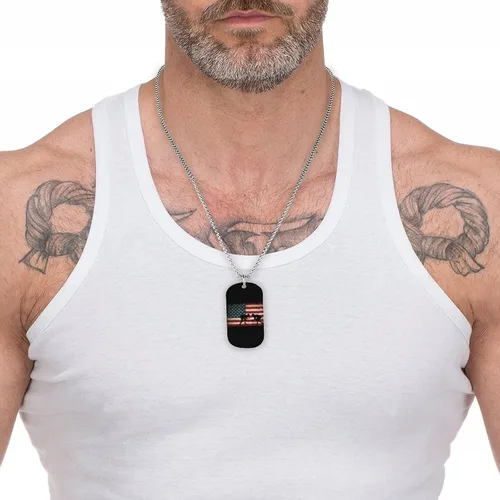 Vista 6 de Collar con colgante de la bandera de Estados Unidos, 1 collar personalizado con colgante de imagen, joyería para hombres y mujeres, regalo