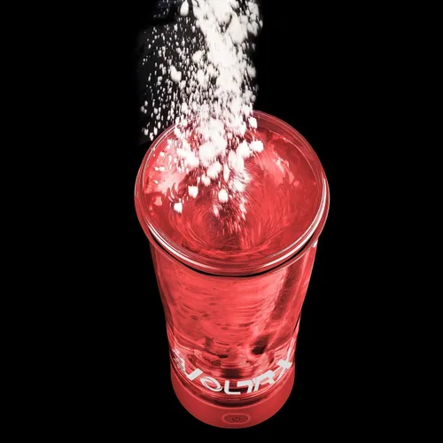 Vista 2 de VOLTRX Botella Batidora Eléctrica Premium de Proteínas, Hecha con Tritan - Libre de BPA - Vaso Batidor Portátil Vortex de 24 oz/Vasos Batidores Rojo