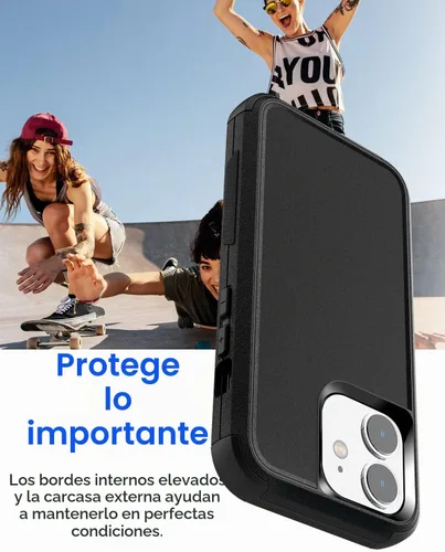 Vista 3 de AICase Funda resistente para iPhone 12/iPhone 12 Pro, protección de grado militar duradera de 3 capas apta para bolsillos, cubierta protectora a