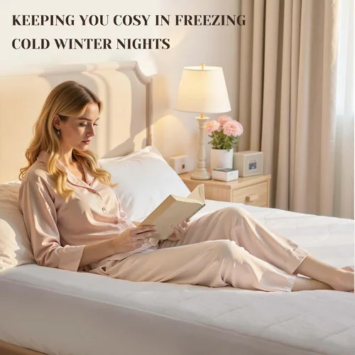Vista 7 de GOTCOZY - Funda para colchón con calefacción de múltiples zonas, tamaño individual - Funda eléctrica para colchón de hasta 15" con 10 ajustes