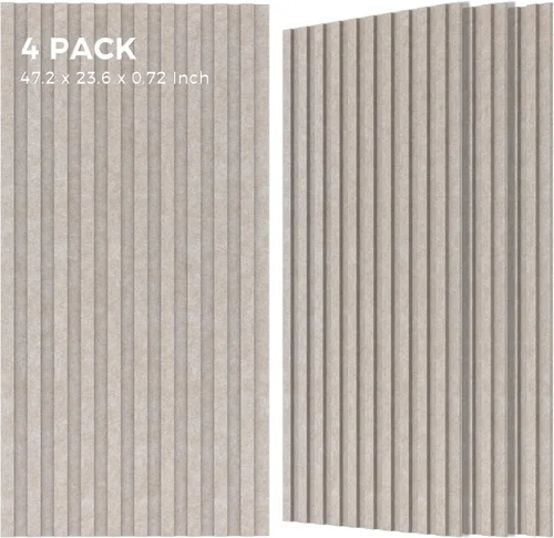 Vista 9 de Grandes paneles acústicos bicapa, juego de 4 paneles absorbentes de sonido, paneles a prueba de sonido de 120 cm x 60 cm x 1.8 cm para paredes