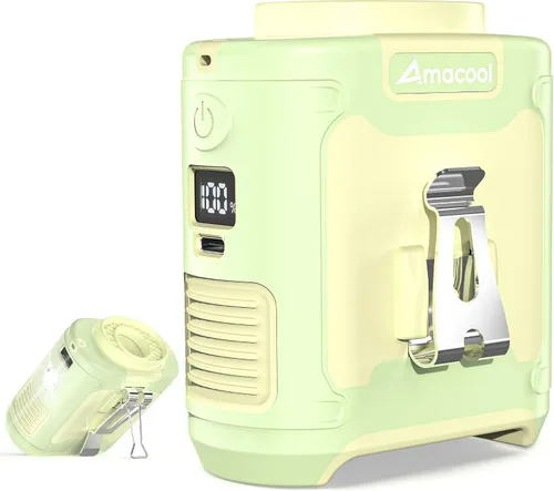 Vista 18 de AMACOOL Mini ventilador de cintura portátil con clip, 13,000 rpm, 4 velocidades, ventilador de cuello personal, hasta 24 horas de duración