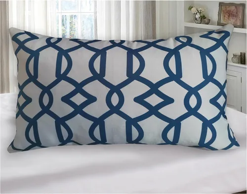 Vista 17 de Funda de almohada decorativa para sofá, funda de almohada Accent Carra, 12 x 24 pulgadas, hexagonal, geométrico, panal de abeja, azul marino