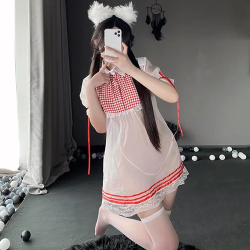 Vista 2 de LureZone Lencería sexy para mujer, ropa de estudiante japonesa ropa interior Cosplay traje de marinero