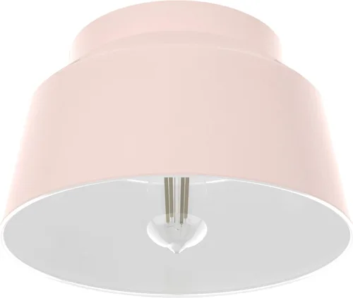 Vista 5 de Hunter - Cranbrook 1-Light Blush Pink, luz de montaje empotrado de tamaño mediano, regulable, estilo moderno, con forma de campana